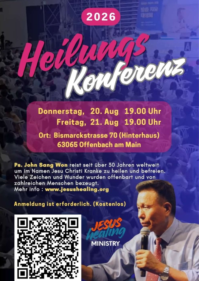 Heilungskonferenz mit Pastor John Sang-Won: