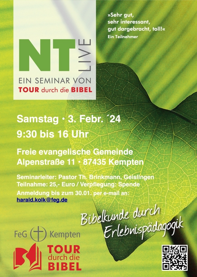 NTLive:  TOUR durch die BIBEL - Seminar