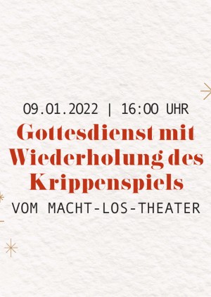 Gottesdienst mit Wiederholung des Krippenspiels