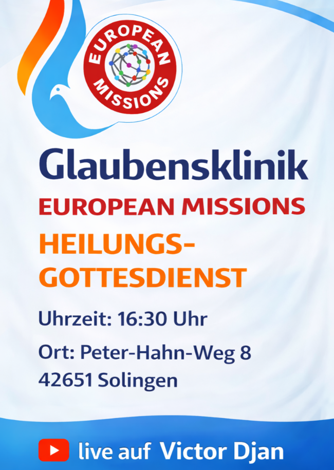 Glaubensklinik in Solingen und live via Youtube